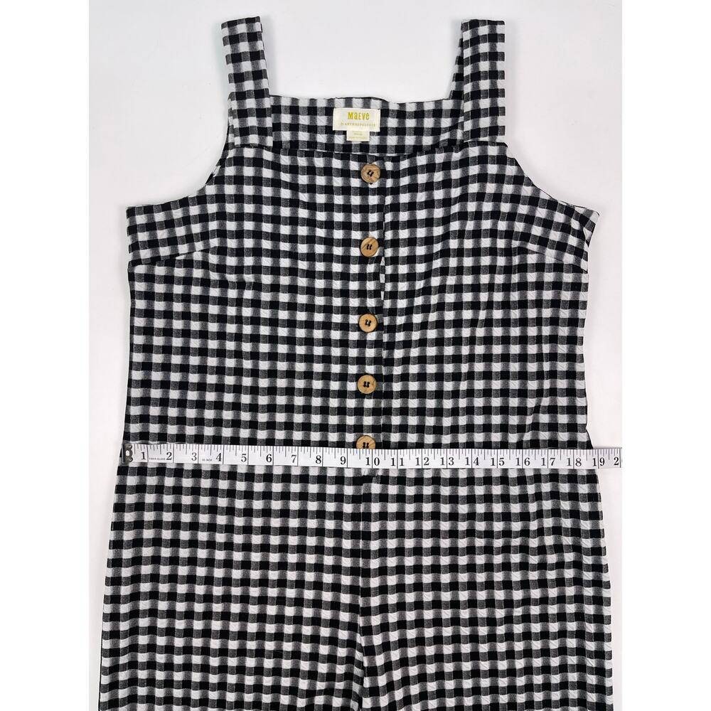 Maeve Anthropologie Black & White Gingham Check Jumpsuit Size M - Picture 11 of 11